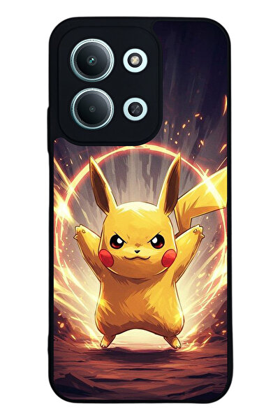 Aksel Kılıf متوافق مع Xiaomi Redmi 15C مطبوع ، أسود غير لامع، سيليكون ناعم، و...