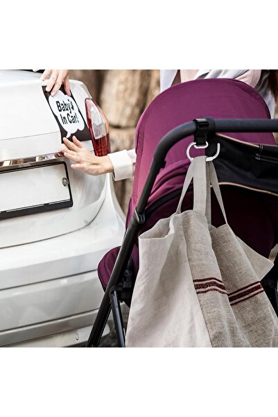 Generic Stroller Hook (Aluminum with Velcro Strap) – Black, Pack of 2