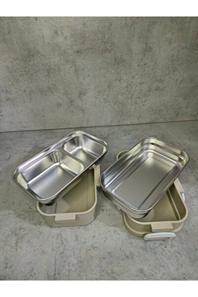 Titiz Aura double thermal lunch box, stainless steel, 2 compartments, 850 ml total