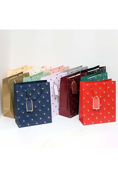 Generic 12 pieces of gold polka dot decorative gift bags