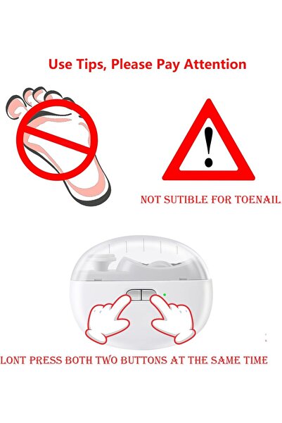 OASISGALORE 3-in-1 Electric Nail Clipper with LED, Rechargeable, 2 Speeds - For Babies & Children