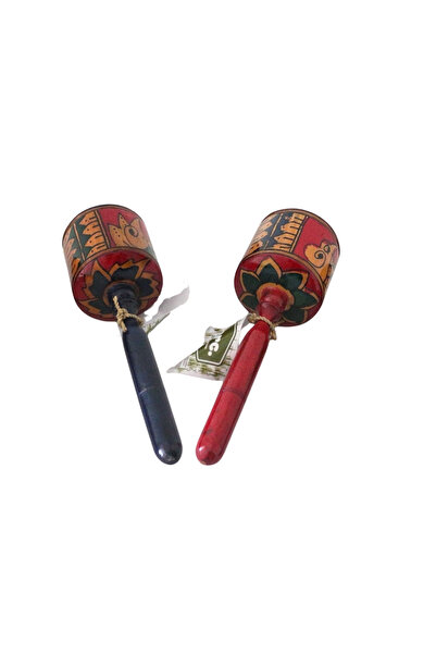 Barc Shop Ahşap Maracas Büyük Kare 27 Cm 2'li Set Otantik Uzak Doğu Müzik Aleti