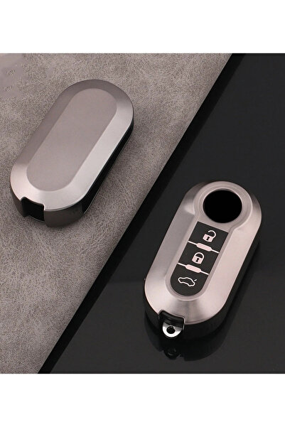 BsElektronik Husă pentru chei de mașină din silicon gri compatibilă cu Fiat Doblo și Ducato