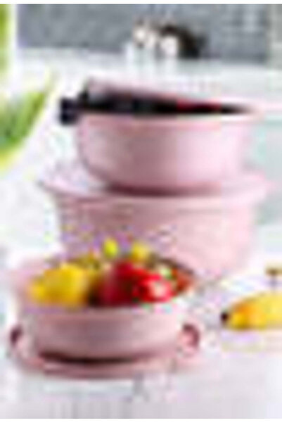 Asi Home Set of 3 Bowls, Pink, 100% Plastic, BPA Free -