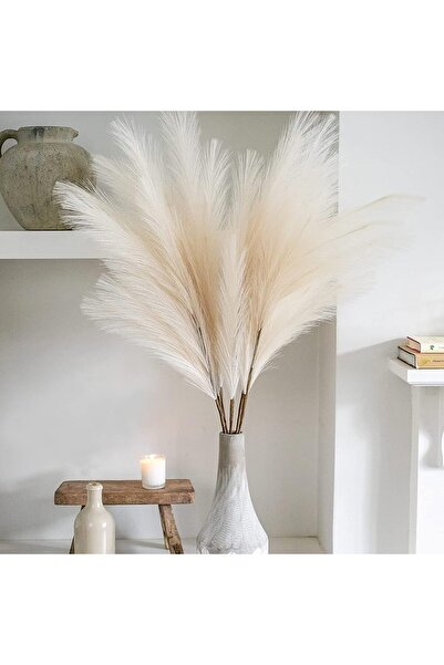 UCHUANG عشب بامباس صناعي، 4 سيقان، 39 بوصة، بيج