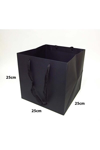 Generic 12 قطعة من أكياس ورقية لون أسود الأبعاد 25×25×25 سم