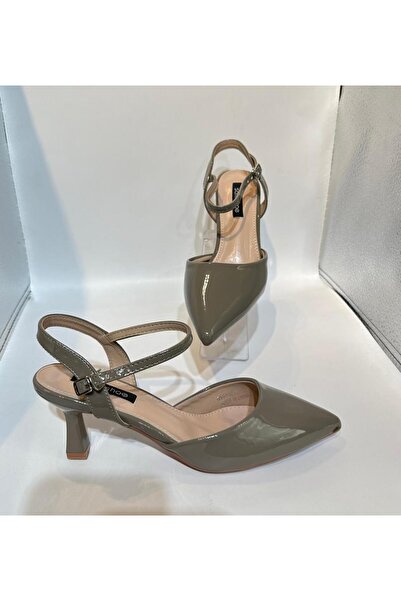 Sam shoe Women's shiny khaki sandal heel