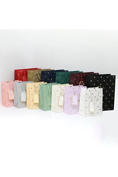 Generic 12 pieces of gold polka dot decorative gift bags