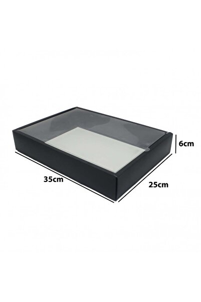 Generic 12 pieces of black paper boxes with zippers and transparent lids