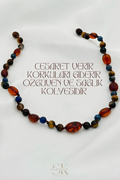 Sarıbel Kehribar Cesaret Verir Korkuları Giderir Özgüven ve Sağlık Kolyesidir.