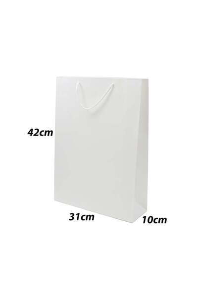 Generic 12 قطعة من أكياس ورقية لون أبيض الأبعاد 31×10×42 سم
