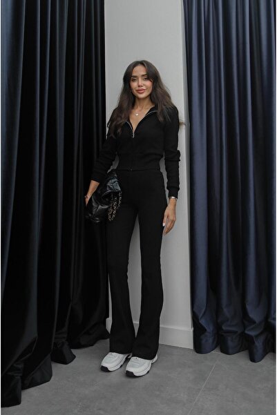 Havoş Black Peyton Zippered Jacket Set