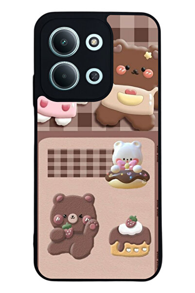 Aksel Kılıf متوافق مع Xiaomi Redmi 15C مطبوع ، أسود غير لامع، سيليكون ناعم، و...