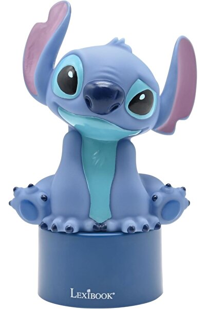 LEXIBOOK Disney Stitch Nightlight with Speaker, Colour Change, Soft Light, Battery Operated (Blue)