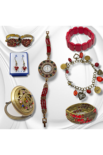 Lusy Shop Osmanlı Takı Seti - 7 Parça Doğal Taşlı Set