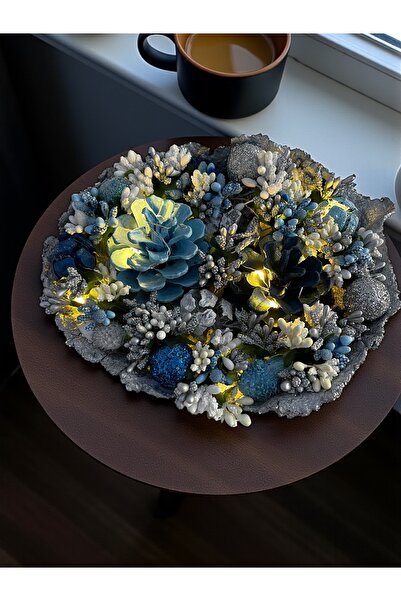 Bukiro Tasarım Dekoratif kaseler Kozalak Dekoratif kase Led ışıklı Kase 25×22 cm