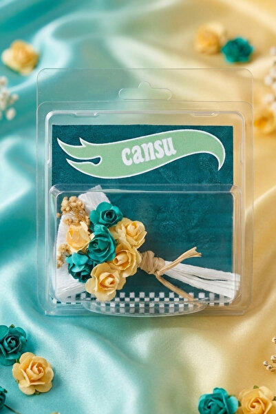 Hayali Çizgili Kişiye Özel İsimli Mini Buket- El yapımı Dekoratif Hediye