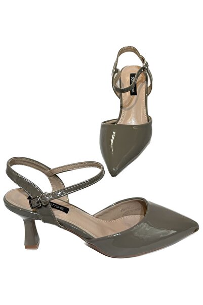 Sam shoe Women's shiny khaki sandal heel