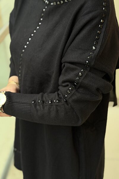 FUAT GÜRSEN Fuat Gürşen Baget Stone Embroidered Tunic Pants Knitwear Set