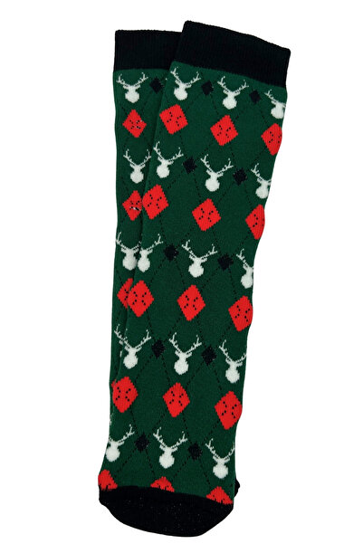 Sofist İstanbul Christmas Themed Cotton Terry Socks Soft Deer Pattern Christmas Stocking in Special Gift Bag