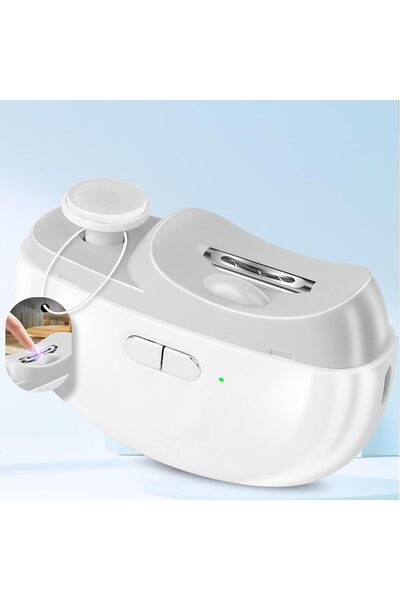 OASISGALORE 3-in-1 Electric Nail Clipper with LED, Rechargeable, 2 Speeds - For Babies & Children