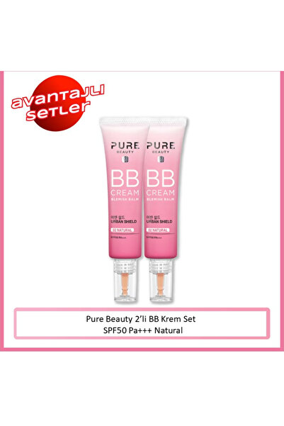 PURE BEAUTY , BB Krem, Spf50, Pa+++, Natural - 30 ml, 2'li Set