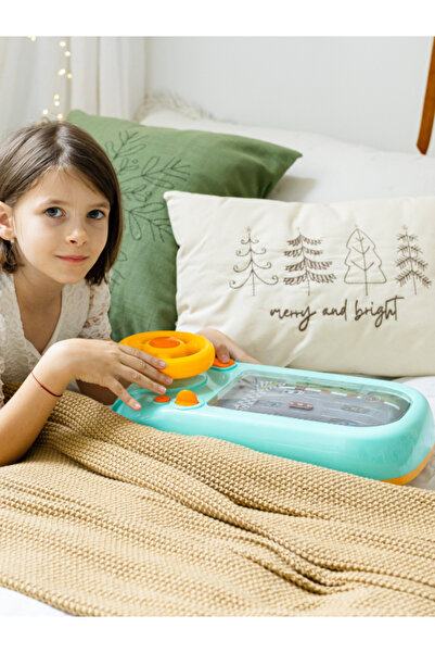 MC Micostore Interactive Steering Wheel with Mini Racer Racing Circuit, USB Powered, Educational Toy 3-6 Years