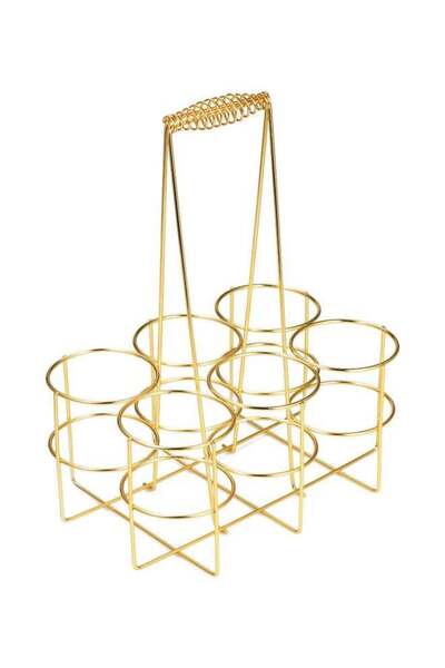 GENERIC4 حامل علب مشروبات ذهبي يتسع لـ 6 زجاجات