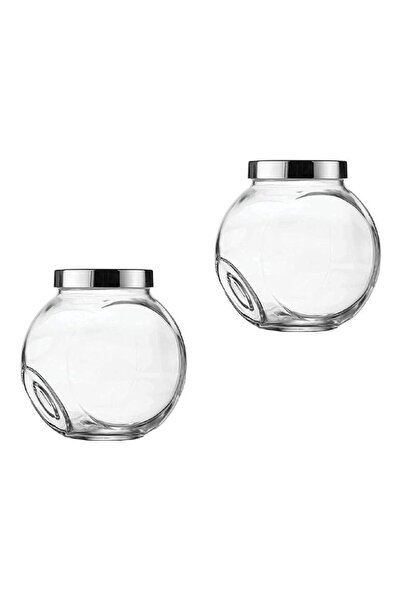 GENERIC4 Two-piece round transparent glass spice jar set