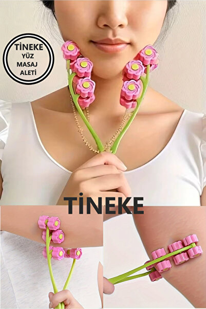 TİNEKE Yüz Masajı Boyun ve Yanak Kaldırma Aleti Manuel Kırışıklık Karşıtı Cil...