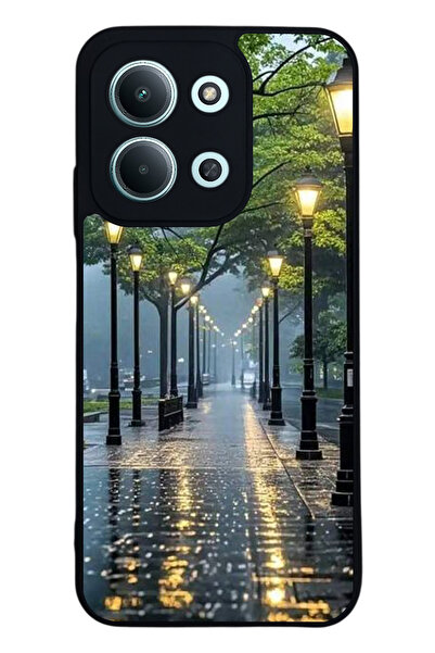 Aksel Kılıf متوافق مع Xiaomi Redmi 15C مطبوع ، أسود غير لامع، سيليكون ناعم، و...