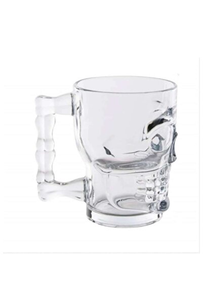OEM Skull-shaped Glass Beer Mug, Transparent, 500 ml