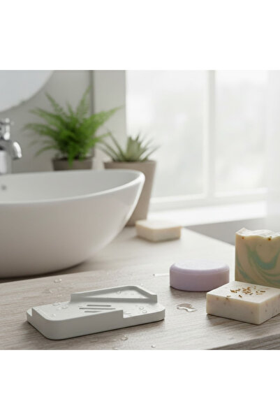 Fiyera Home Beyaz Dikdörtgen Delikli Sabunluk