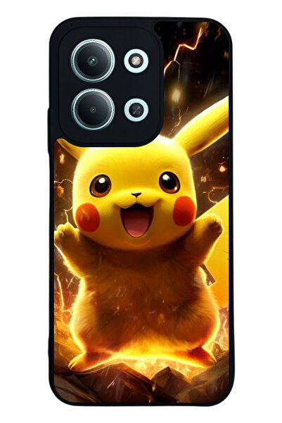 Aksel Kılıf متوافق مع Xiaomi Redmi 15C مطبوع ، أسود غير لامع، سيليكون ناعم، و...