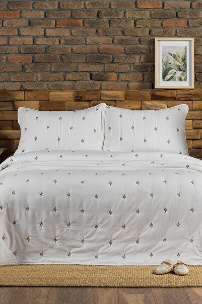 Elart Larissa Bedspread Set Double Size Embroidered (220X240 cm) Green