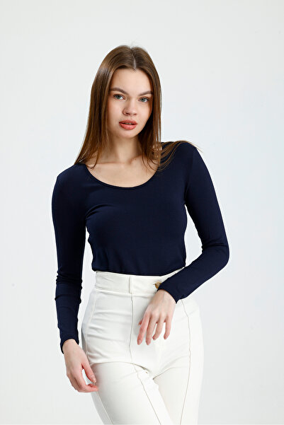 let s shine Wide Neckline Long Sleeve Bodysuit