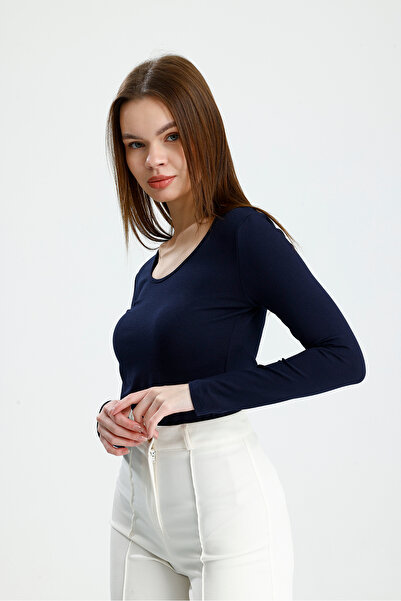 let s shine Wide Neckline Long Sleeve Bodysuit