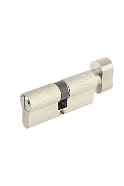 Yale European Profile Cylinder Door Lock with Key and Turn Knob, Satin Nickel 70mm