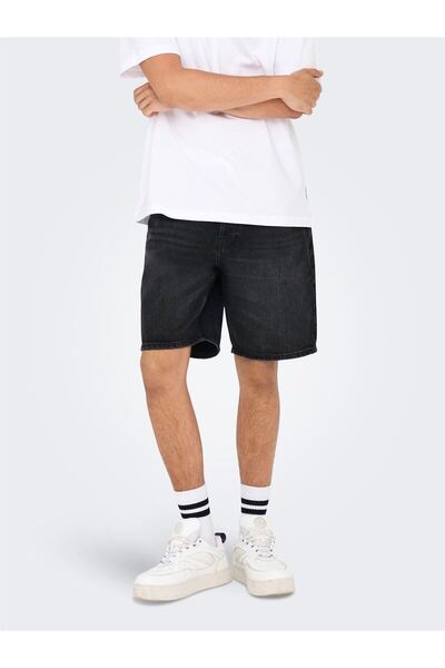 Only & Sons Onsedge Black 2047 Tai Dnm Shorts Noos Men's Black Shorts - 22032047