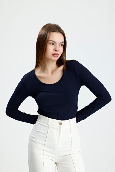 let s shine Wide Neckline Long Sleeve Bodysuit