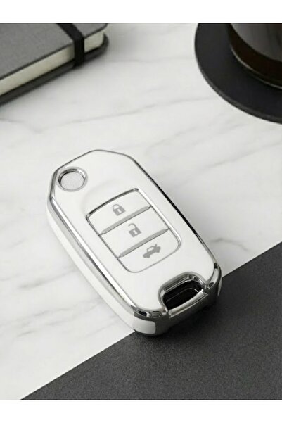 Lanitra غطاء مفتاح نانو بثلاثة أزرار لهوندا سيفيك FC5 وCRV وHRV باللون الأبيض...