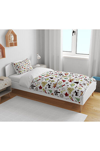 Erays Home New Year Christmas Themed 3D Digital Printed Single Duvet Cover Set Sleeping Set