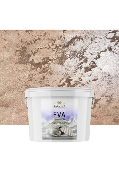 YaYa Color Luxury Decorative Paint, Eva Madreperla with Glass Flakes, Dark Brown, 2.5 Liters