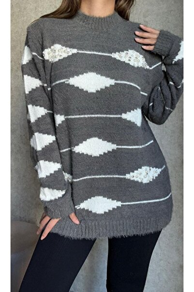 Aure Store Yumuşak Dokulu İncili Desenli Triko Kazak