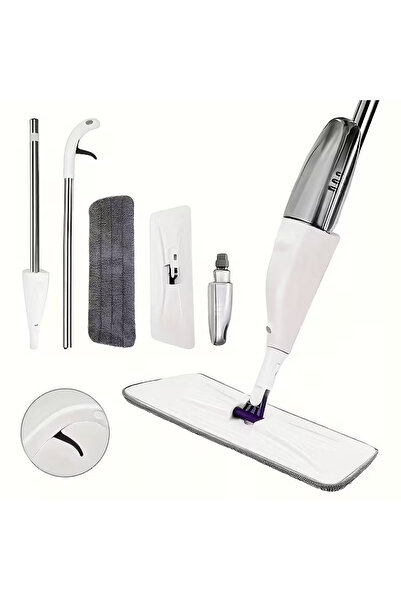 DELUXEHOME Microfiber Mop with Spray Function, Quick and Easy Cleaning, Adjustable and Ergonomic