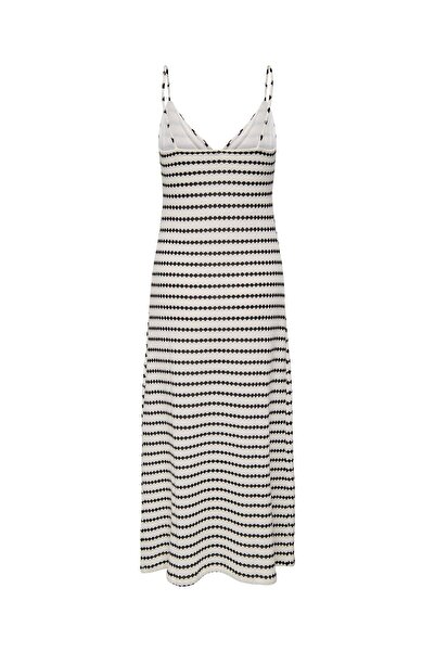 ONLY Onleva S/L Stripe Dress Jrs Women's White Dress - 15346296