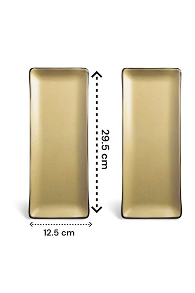 cc bin shihon Rectangular serving plates, set of two (29x12cm) made of break- and crack-resistant melamine.