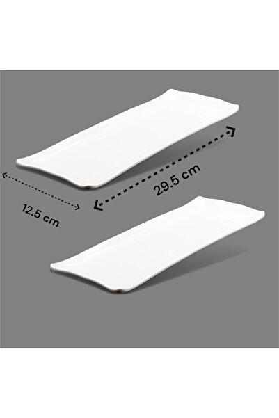 cc bin shihon Rectangular serving plates, set of two (29x12cm) made of break- and crack-resistant melamine.