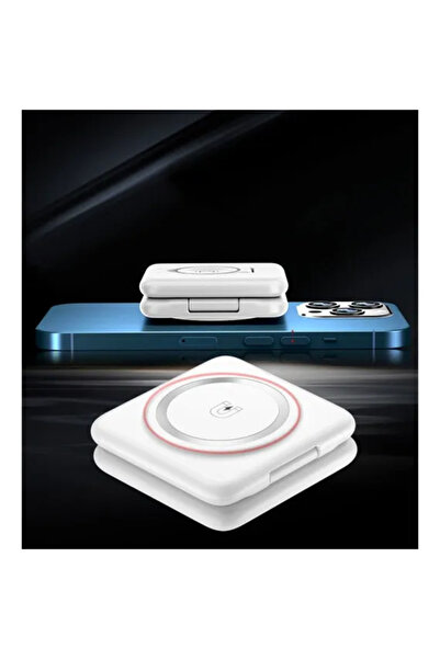 Teknova Portable MagSafe Wireless Charger, 3 in 1 Charging Station, Qi Fast Charge 15W