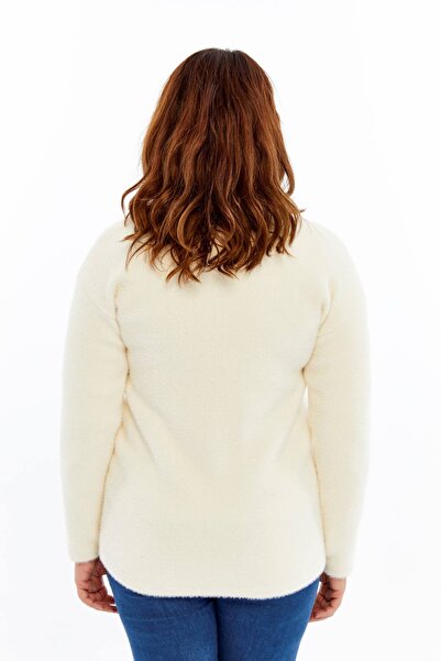 Laden Knitwear Women's Bearded Rope Brooch Thick Coat Winter Mother Cardigan